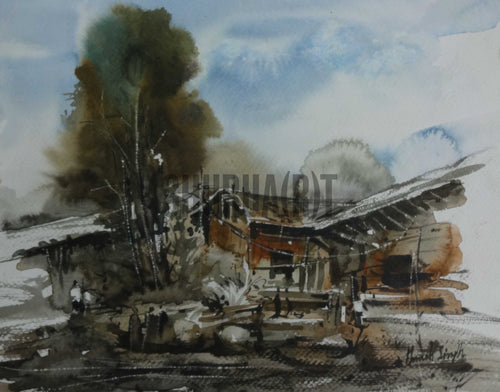 Painting of a village