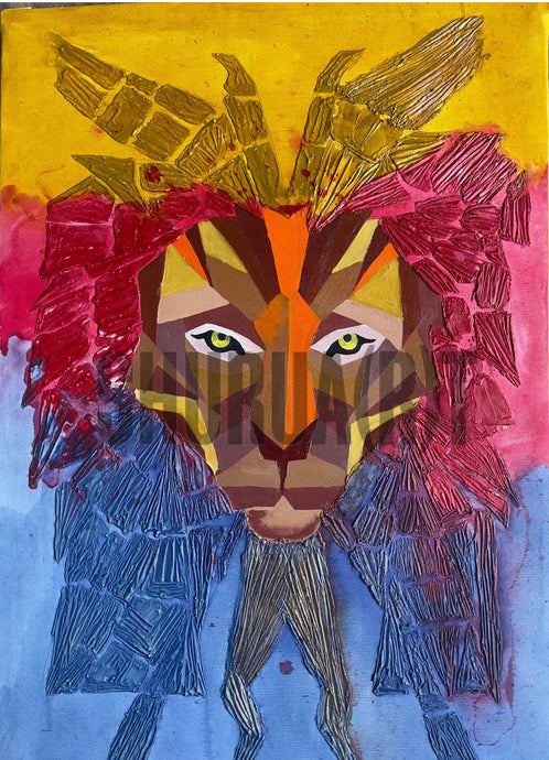Lion's Essence in Cubism