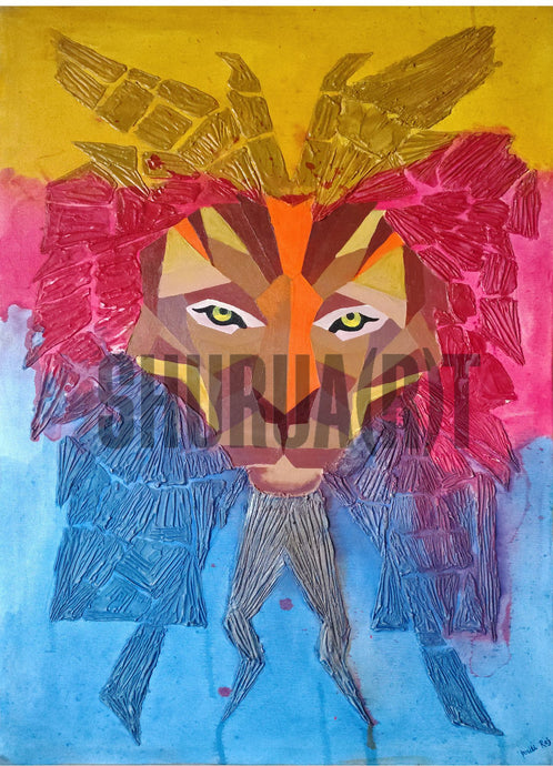 Lion's Essence in Cubism