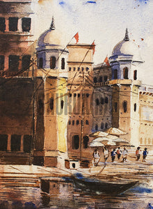 A Painting of Beautiful Ghats in Varanasi