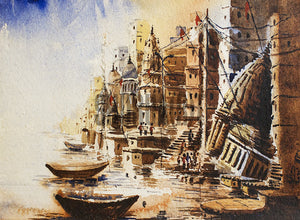 A Painting of Beautiful Ghats in Varanasi