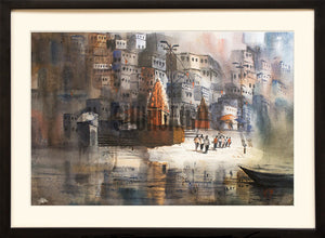 A Painting of Beautiful Ghats in Varanasi