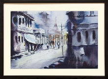 Load image into Gallery viewer, A landscape painting of a Road  in Banaras: Digital Print of a road in Varanasi