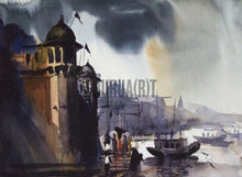 Load image into Gallery viewer, A beautiful painting of a ghat in Banaras
