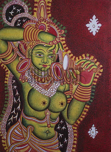 Original Panting of A Figure in Kerala Mural Style