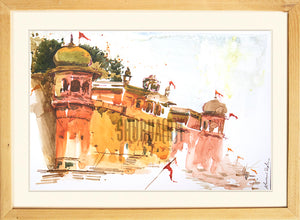 Temples and Buildings on Ghats in Varanasi