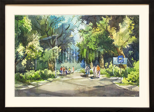 Painting of a BHU Campus Road