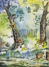 Load image into Gallery viewer, Painting of trees inside Banaras Hindu University Campus