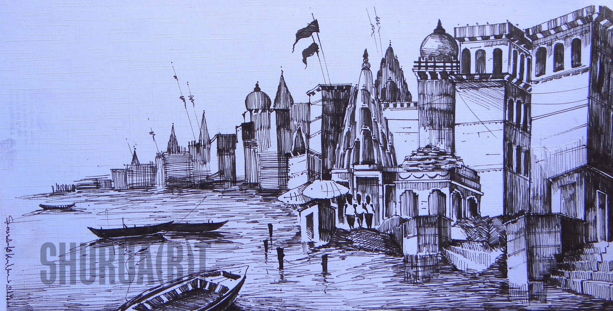 Painting of a Benares Ghat