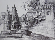 Load image into Gallery viewer, Painting of a Benares Ghat