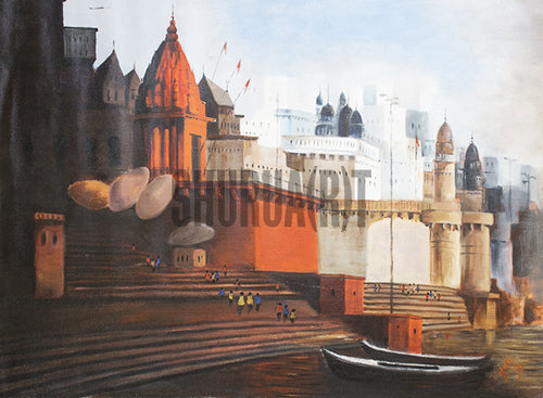 Original Painting of Beautiful Ghats in Varanasi