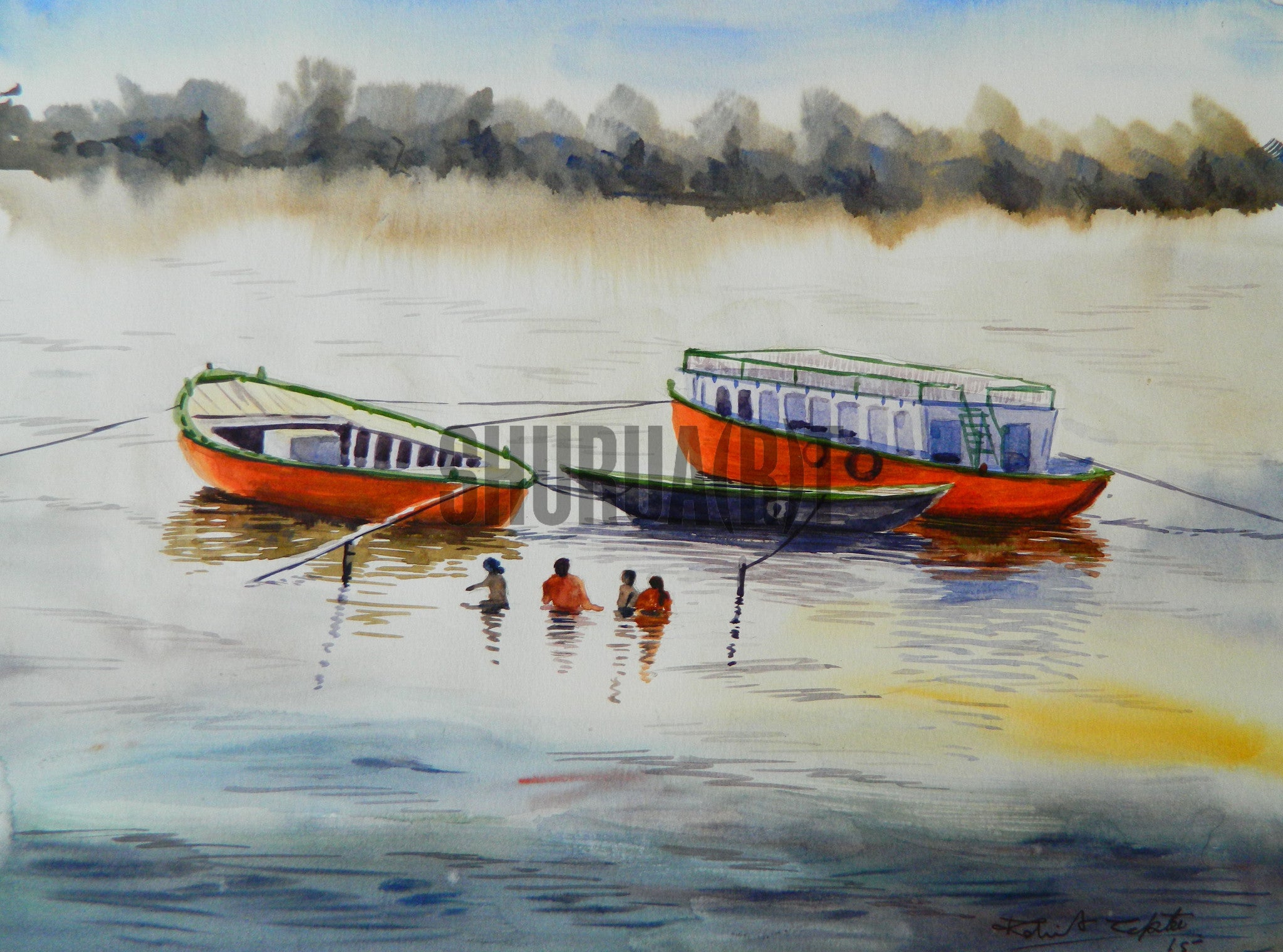 Morning dip in river Ganges